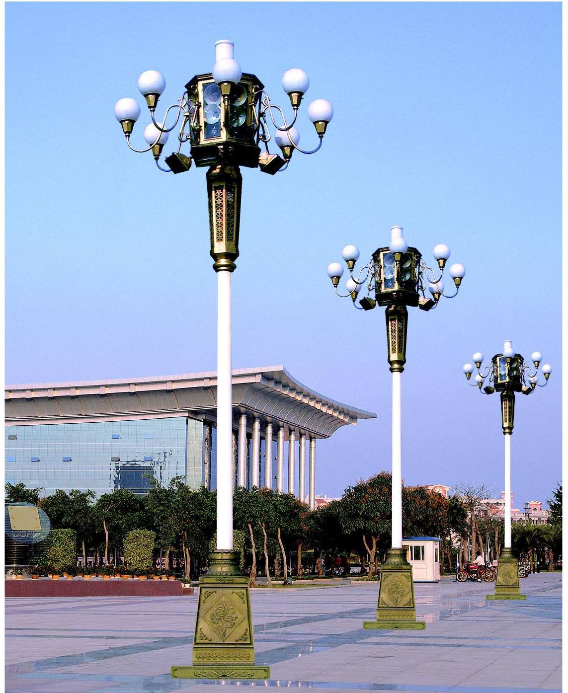 【球場燈路燈桿廣場照明燈戶外高桿燈15米3火中桿道路燈】批發_廠家-