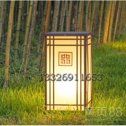 【戶外景觀燈柱新中式草坪燈柱頭燈絲印圖案logo特色燈別墅庭院燈】-