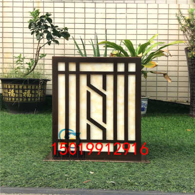 戶外景觀燈中式仿云石柱頭燈防水不銹鋼電鍍落地燈園區大門石柱燈